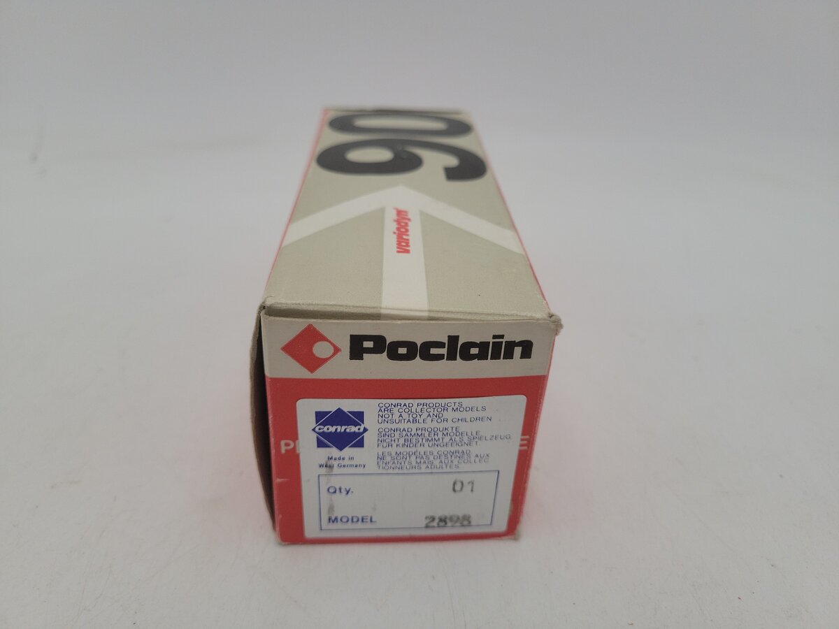 Conrad 2898 1:50 Scale Red Tracked Excavator Poclain B 90 Construction Equipment VG/Box