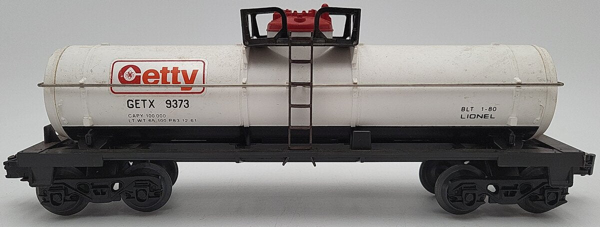 Lionel 6-9373 O Gauge Getty Oil Single Dome Tank Car EX