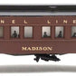 Lionel 2627 Vintage O Madison Heavyweight "Madison" Passenger Car -Repainted