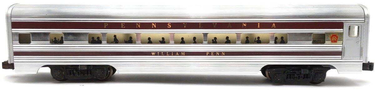 Lionel 6-9571 O Gauge Pennsylvania RR "William Penn" Aluminum Passenger Car EX