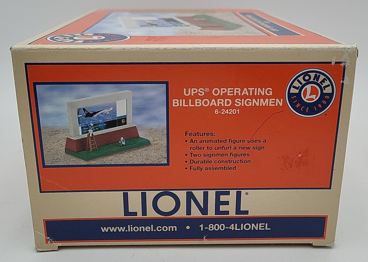 Lionel 6-24201 O UPS Operating Billboard Signmen EX/Box
