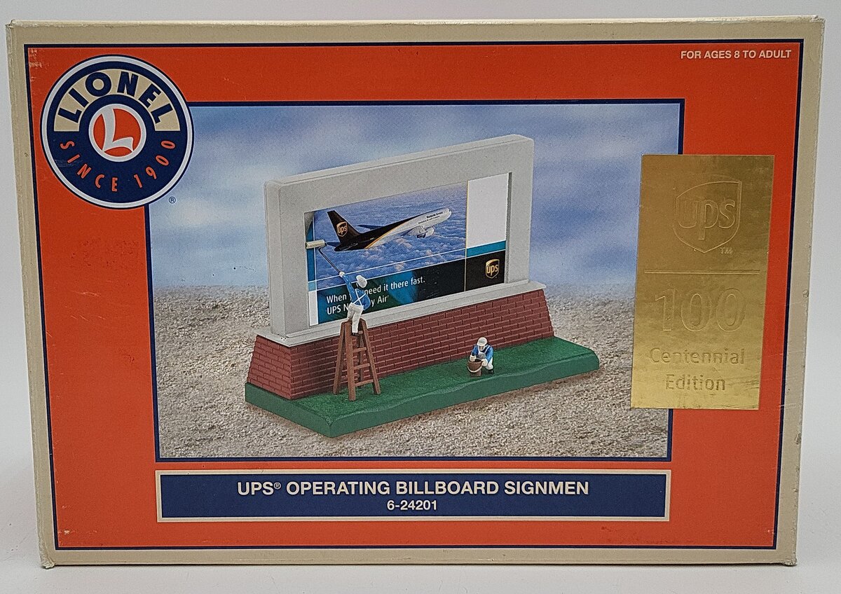 Lionel 6-24201 O UPS Operating Billboard Signmen EX/Box
