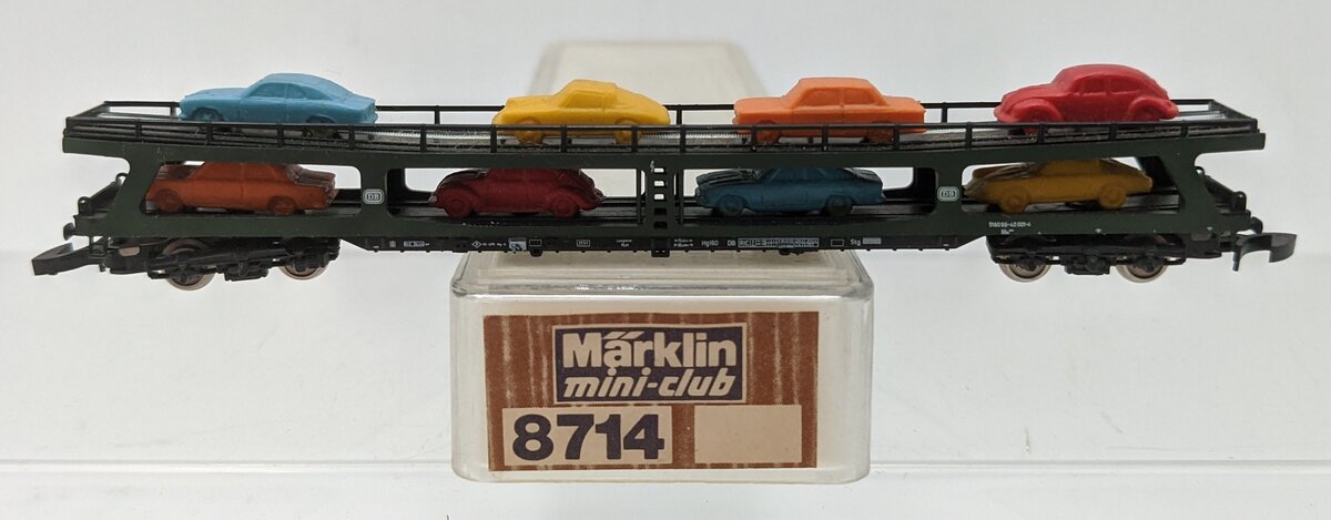 Marklin 8714 Z Scale DB Auto Transporter w/ (8) Car Load EX/Box