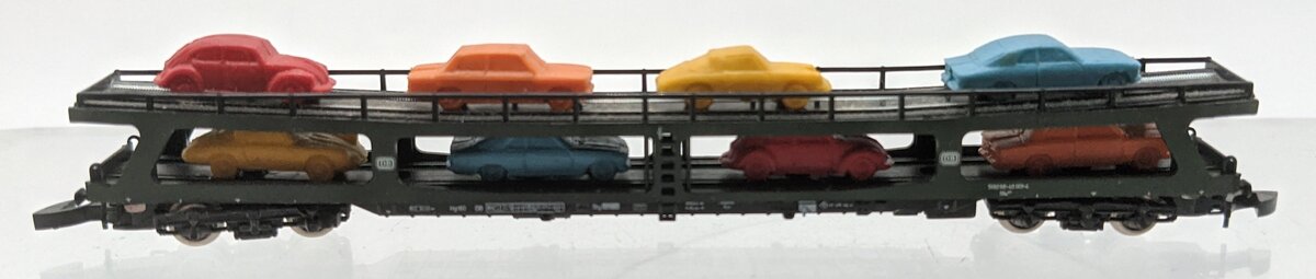 Marklin 8714 Z Scale DB Auto Transporter w/ (8) Car Load EX/Box