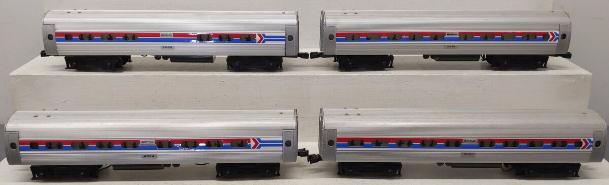 Williams O Gauge Assorted Amtrak Passenger Cars 2880, 2881, 2882, 2883 [4]/Box