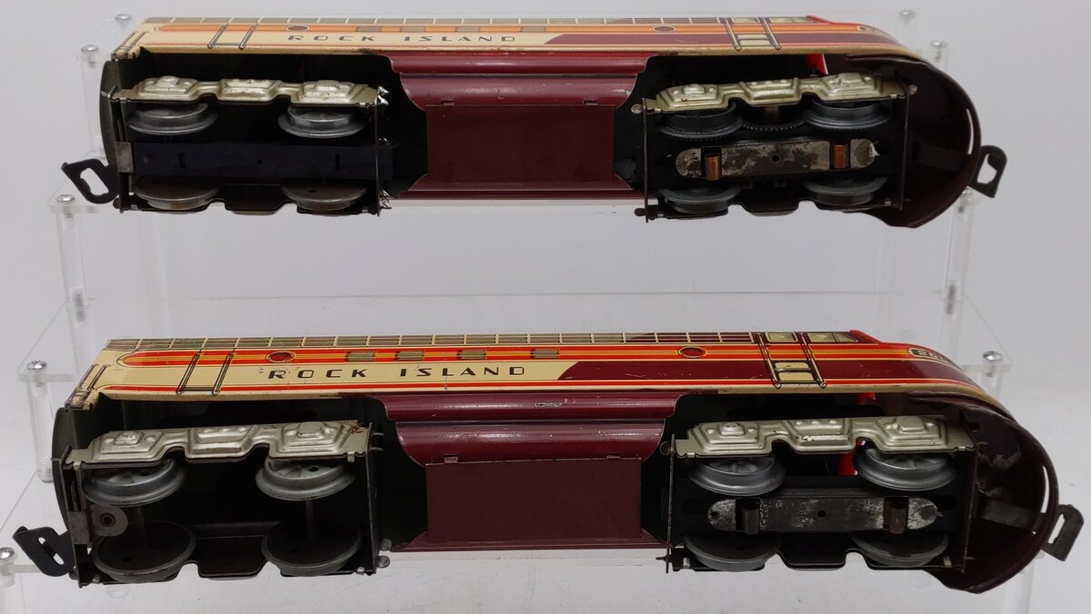 Unique Art MFG O Vintage Rock Island Diesel Double Electric Engine Set #2000 VG