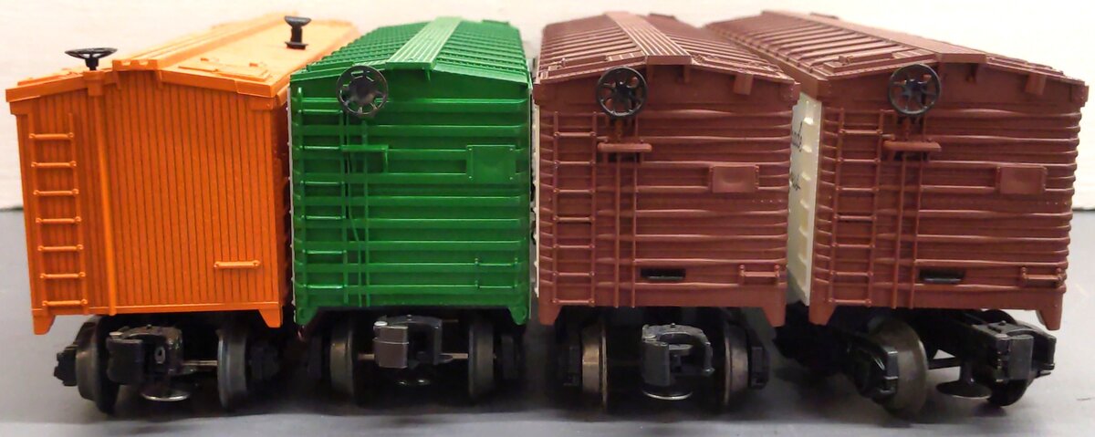 Lionel O Gauge Assorted Freight Cars: 9852, 9851, 19654, 26208 [4] VG/Box