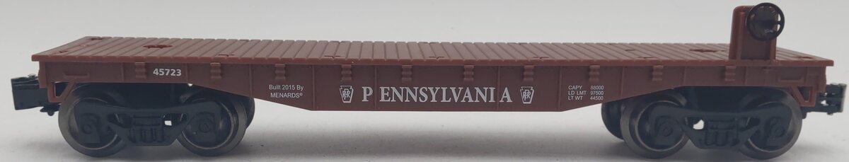 Menards 279-0872 O Gauge Pennsylvania Flat Car #45723 EX