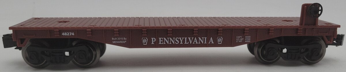 Menards 279-0872 O Gauge Pennsylvania Flat Car #48274 EX