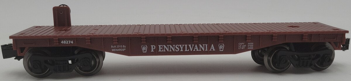 Menards 279-0872 O Gauge Pennsylvania Flat Car #48274 EX