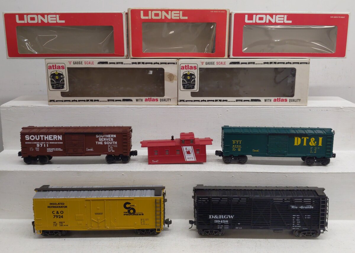 Atlas & Lionel Assorted O Gauge Freight Cars [5] VG/Box