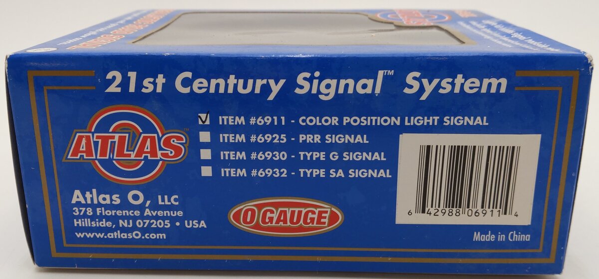 Atlas 6911 O Scale Clear Position Light W/Red,Green & Yellow Signal (3 Rail) Kit VG/Box