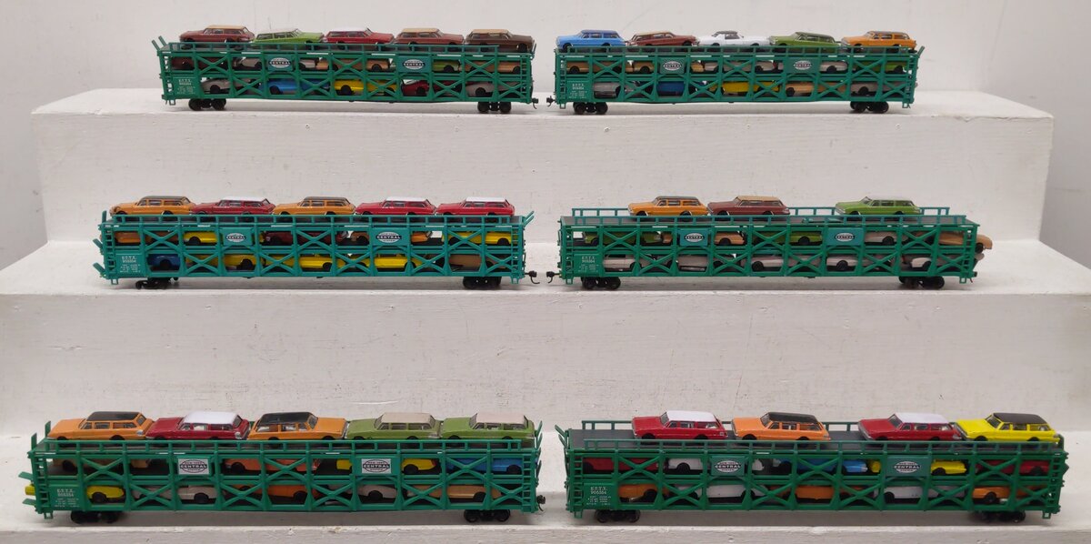 Bachmann HO Scale ETTX/New York Central Systems Auto Carriers w/ Cars [6] VG