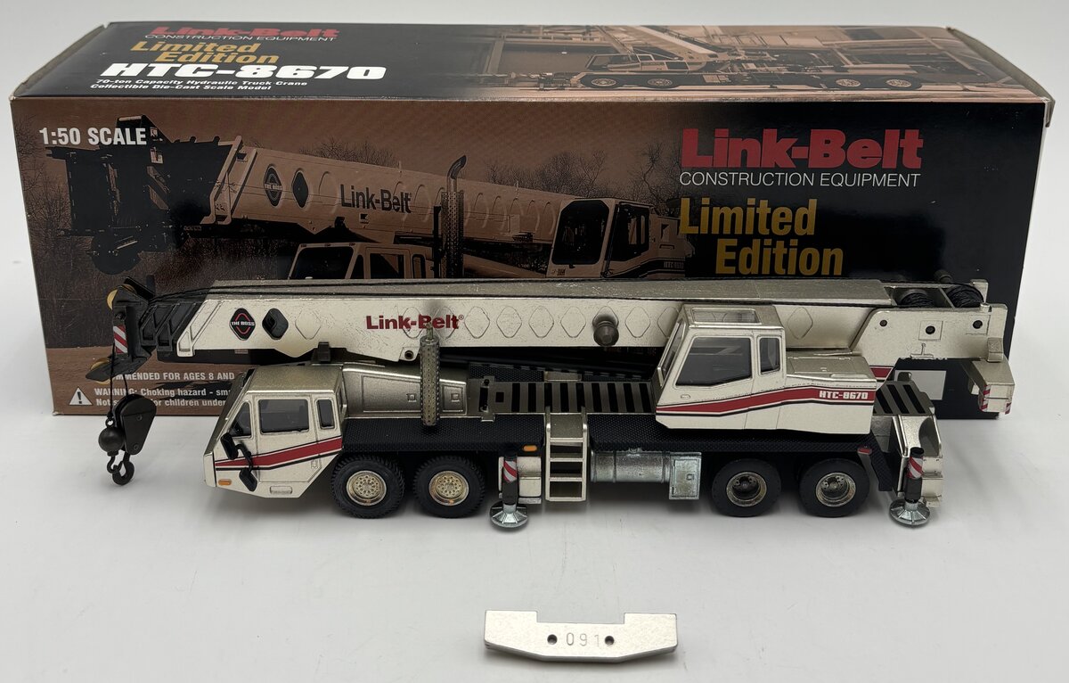 NZG 468 1:50 Scale Die-Cast Link-Belt HTC-6870 Hydraulic Mobile Crane LN/Box
