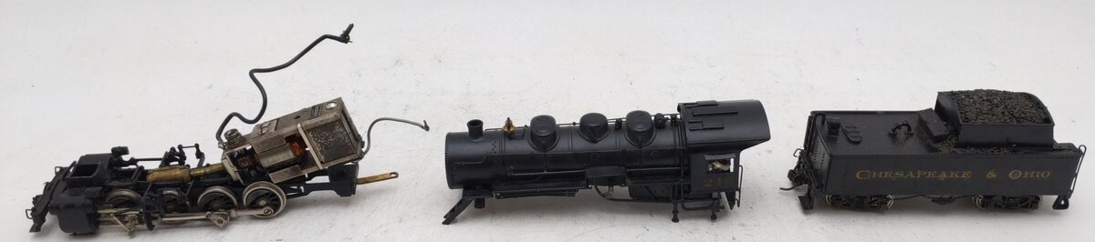 Tenshodo 233 HO Scale BRASS 0-8-0 Steam Loco & Tender - Painted/Box