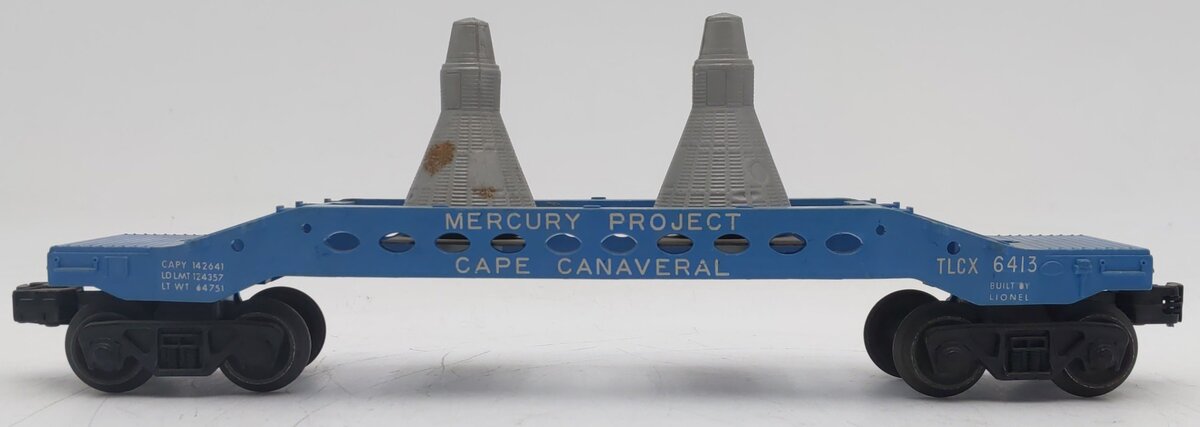 Lionel 6413 Vintage O Gauge Blue Mercury Capsule Car VG