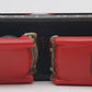 Lionel 6414 Vintage O Evans Autoloader with 4 Red Autos with Gray Bumpers VG