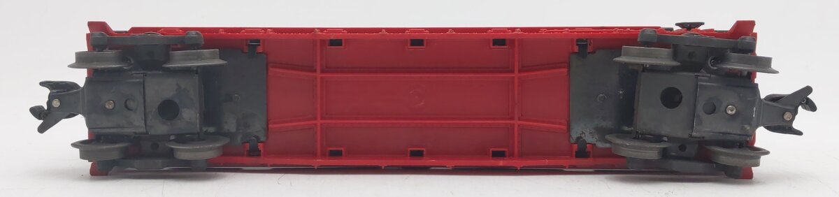 Lionel 6414 Vintage O Evans Autoloader with 4 Red Autos with Gray Bumpers VG