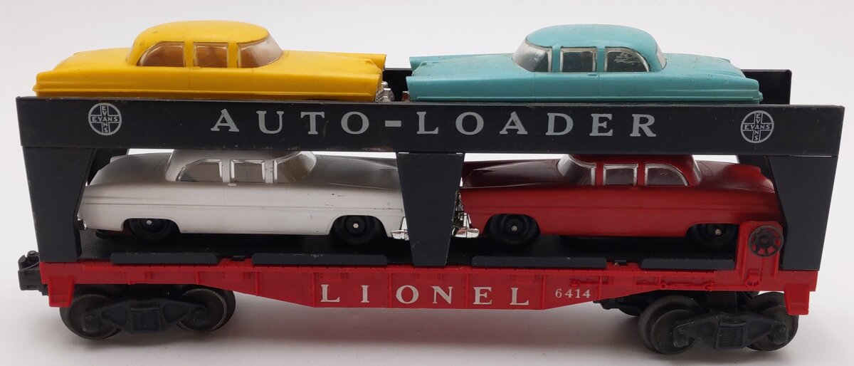 Lionel 6414 Vintage O Gauge Postwar Evans Autoloader with 4 Automobiles VG