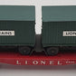 Lionel 6430 Vintage O Flatcar W/2 Green Trailer Vans VG