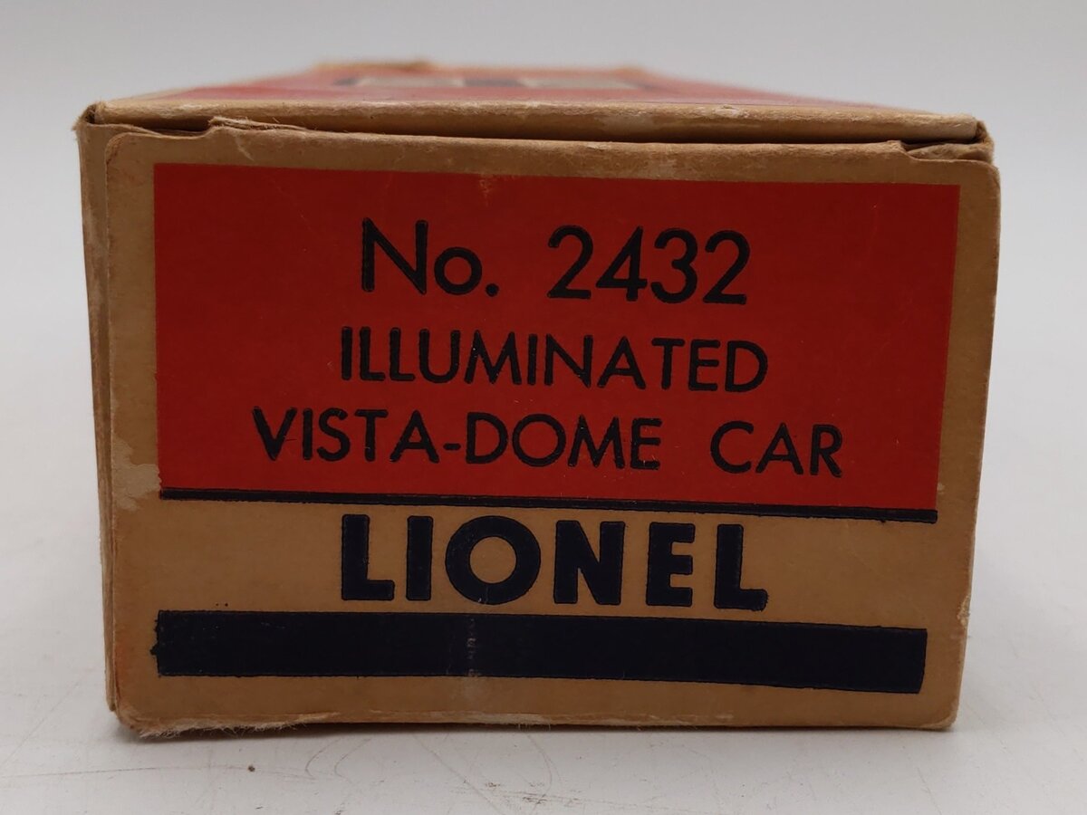 Lionel 2432 Vintage O Lionel Lines Newark Illuminated Vista Dome Car VG/Box