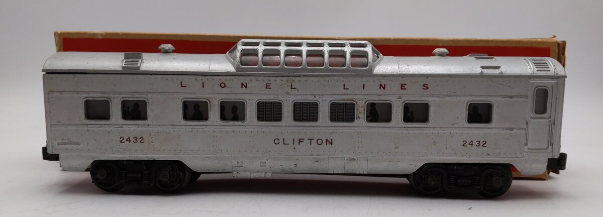 Lionel 2432 Vintage O Lionel Lines Clifton Illuminated Vista Dome Car EX/Box