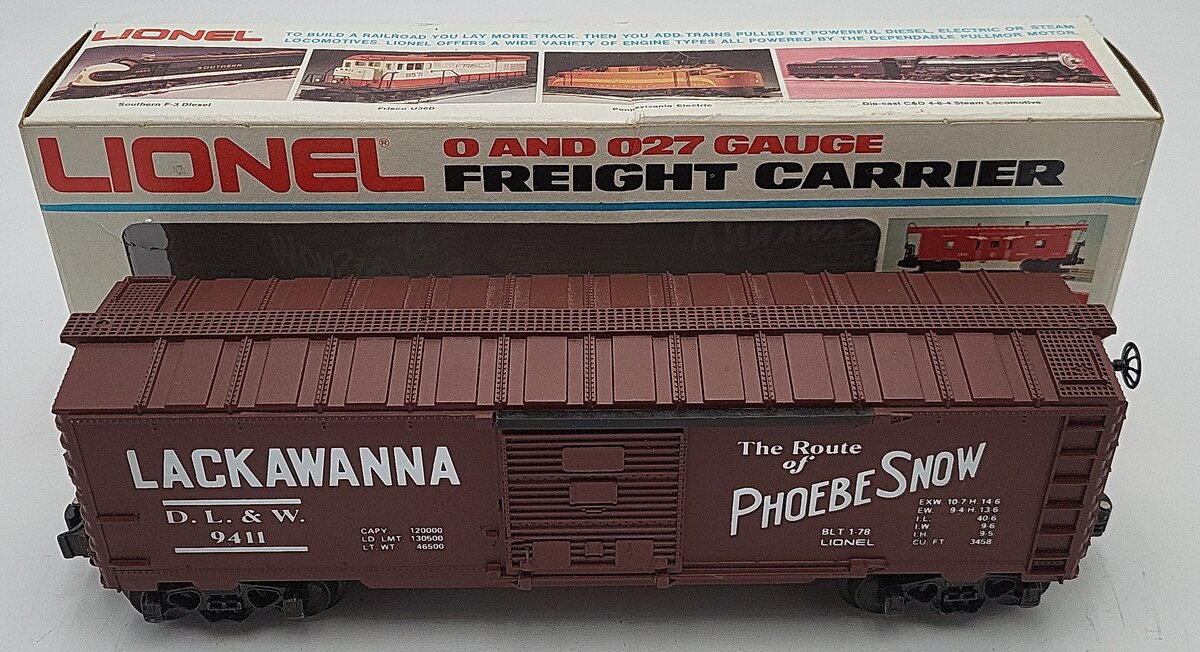 Lionel 6-9411 O Gauge Lackawanna "Phoebe Snow" Boxcar EX/Box