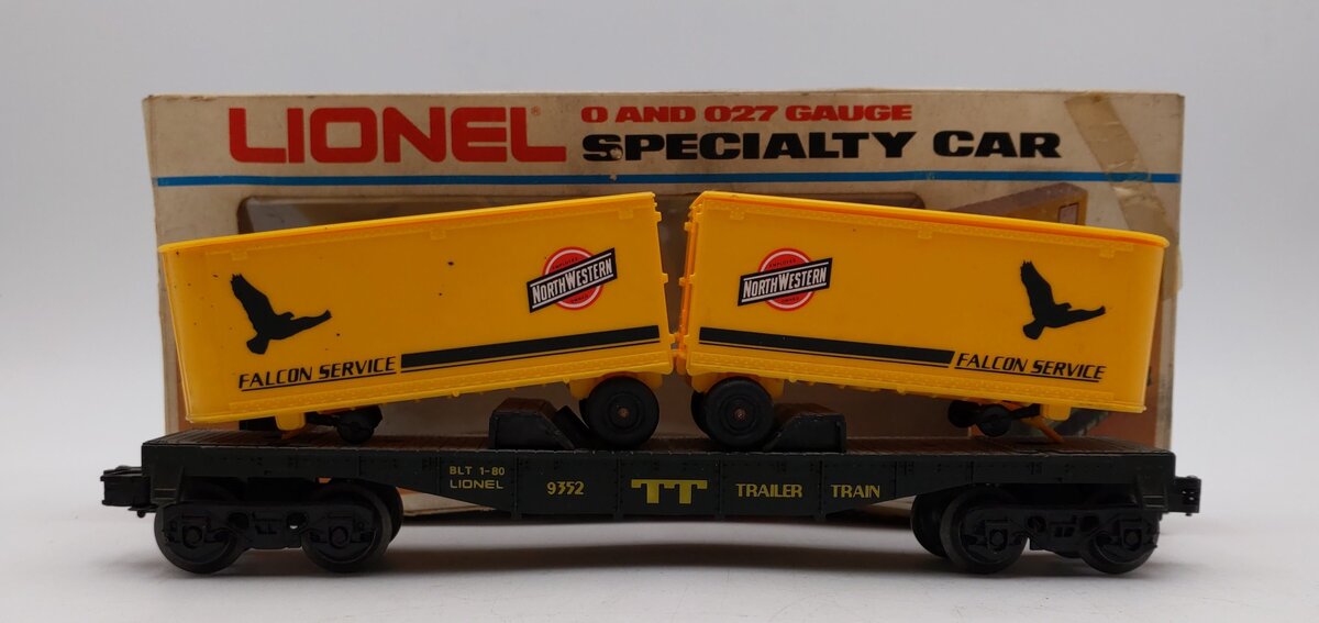 Lionel 6-9352 O Gauge Chicago & Northwestern Piggyback Flatcar w/Trailers VG/Box