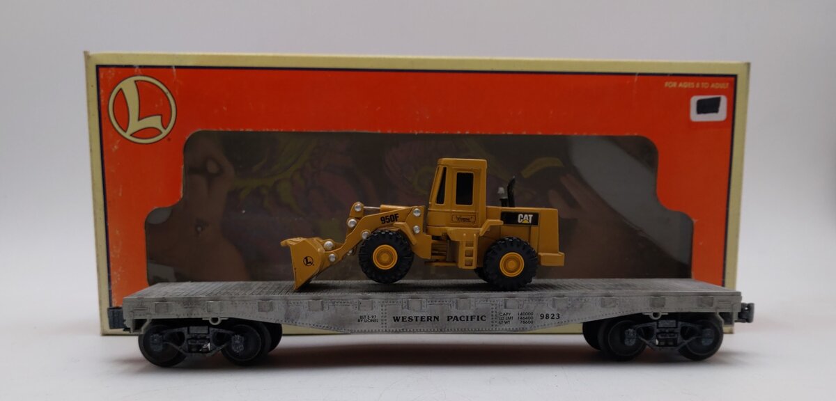 Lionel 6-17517 O Gauge Western Pacific Flatcar #9823 w/Ertl Caterpiller Loader VG/Box