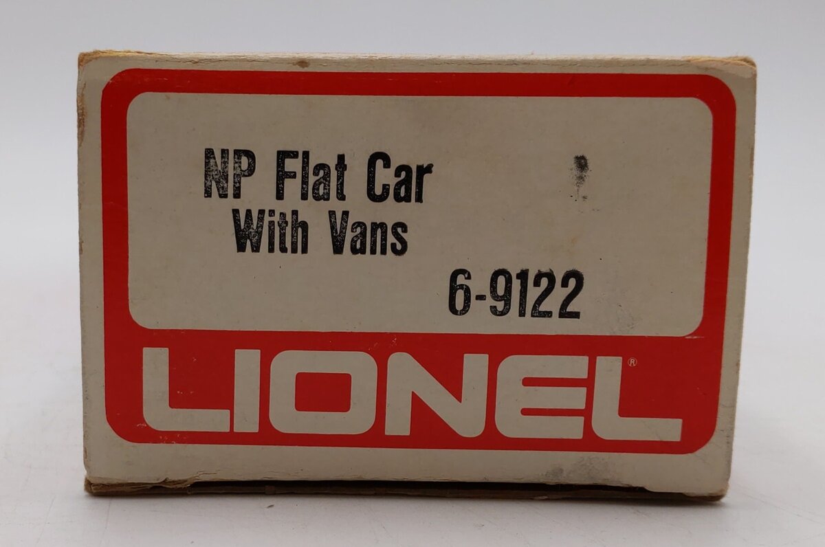 Lionel 6-9122 O Gauge Northern Pacific Flatcar w/Vans EX/Box