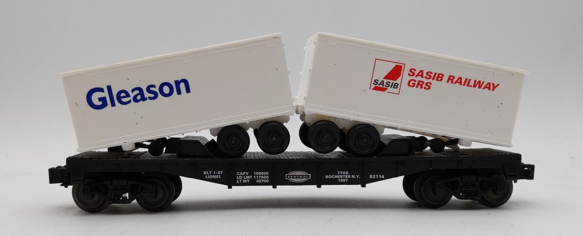 Lionel 6-52114 O Gauge NYC TTOS Flatcar with Gleason & SASIB Trailer EX/Box