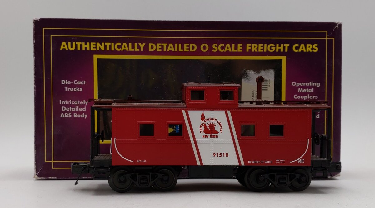 MTH 20-91355 O Gauge Jersey Central Steel Center Cupola Caboose #91518 EX/Box