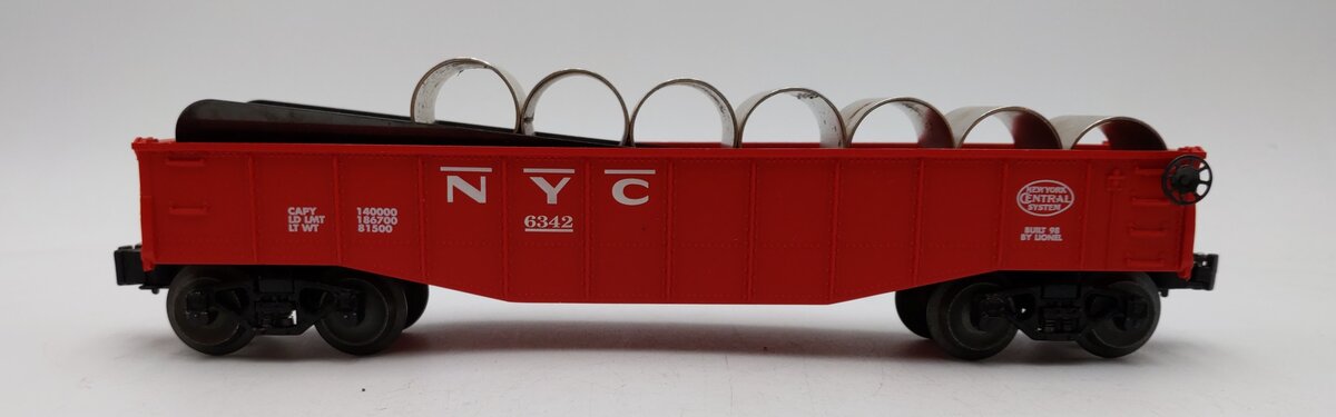 Lionel 6-19429 O Gauge New York Central Culvert Gondola w/ Culverts #6342 VG/Box