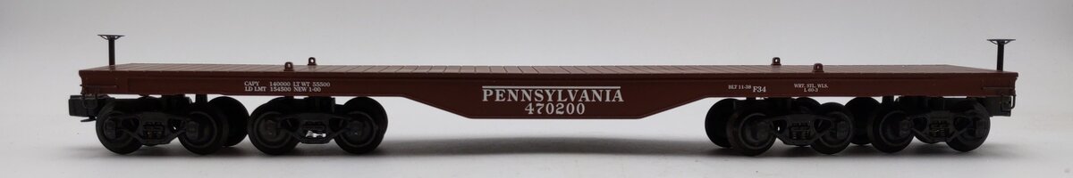 K-Line K693-1891 O Pennsylvania Die-Cast Flatcar #470200 w/3 Diesel Rollers EX/Box