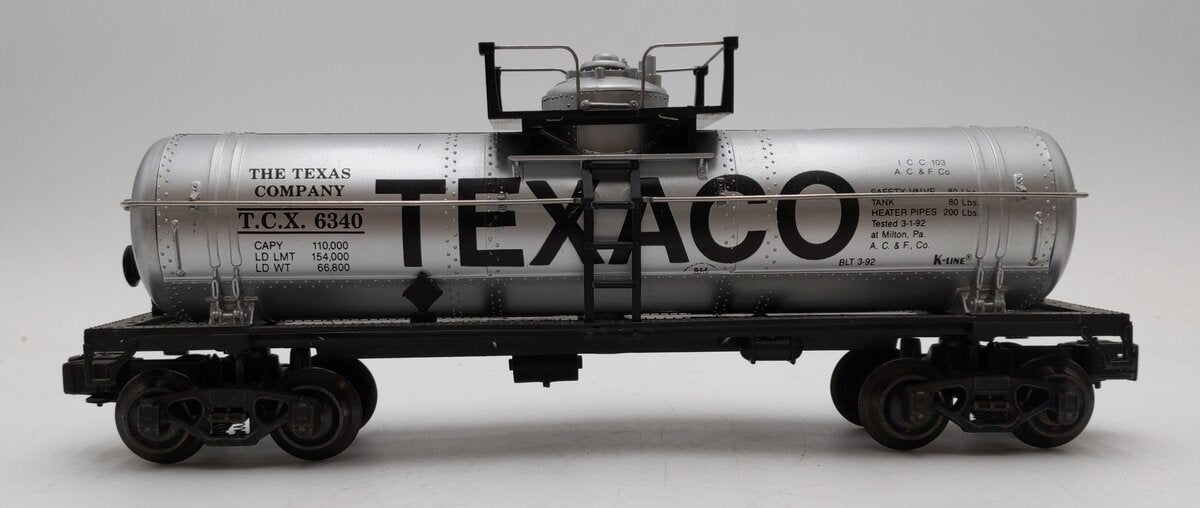 K-Line K-6340 O Texaco Single Dome Classic Tank Car VG/Box