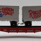 Lionel K-Line 6-21472 Ringling Bros Flatcar with 2 Trailer VG/Box