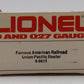 Lionel 6-9811 O Gauge SP/UP FARR Pacific Fruit Express Reefer Car #9811 EX/Box