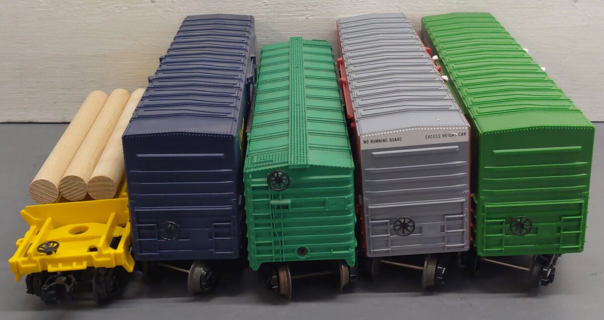 Lionel O Gauge Assorted Freight Cars 6-9628, 6-9749, 6-9629, 6-9303, 6-9607 [5] VG/Box