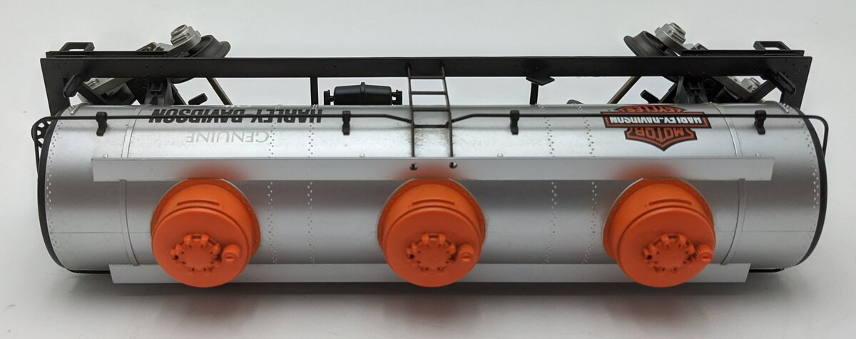 MTH 30-4120B O Gauge Harley Davidson 3-Dome Tank Car EX/Box