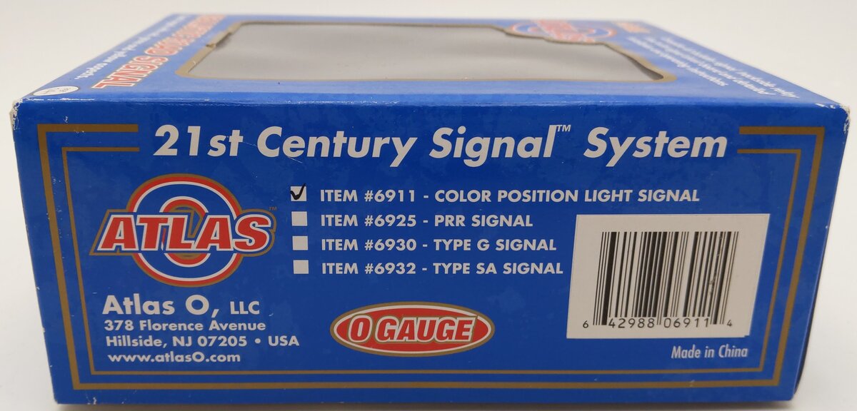 Atlas 6911 O Scale Clear Position Light W/Red,Green & Yellow Signal (3 Rail) Kit VG/Box