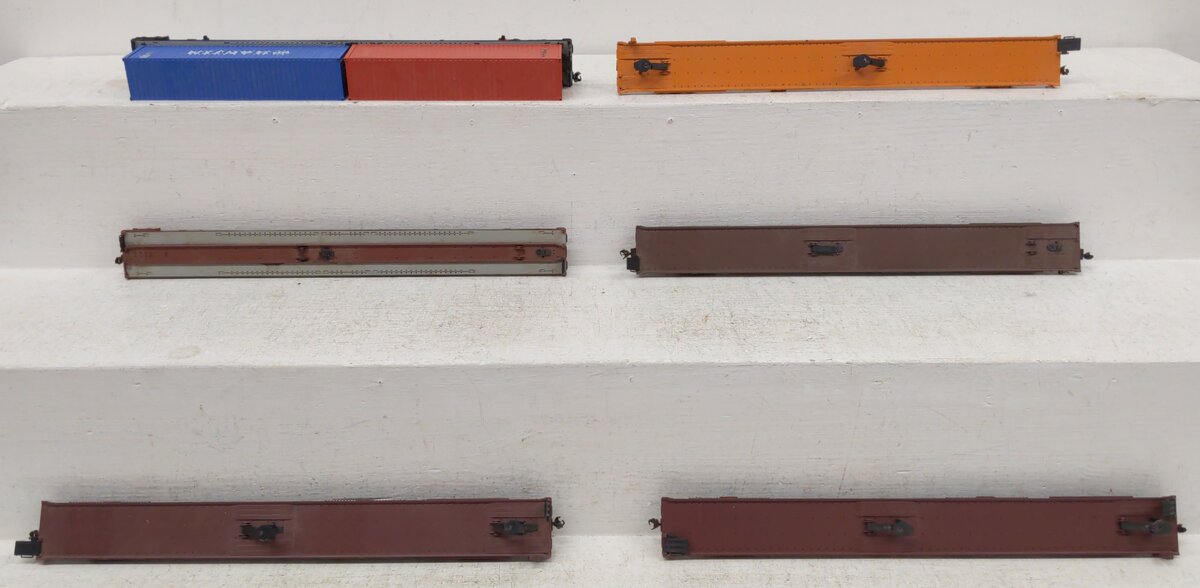 Athearn HO Scale Trailer Flatcar with Trailers & Containers [6] VG