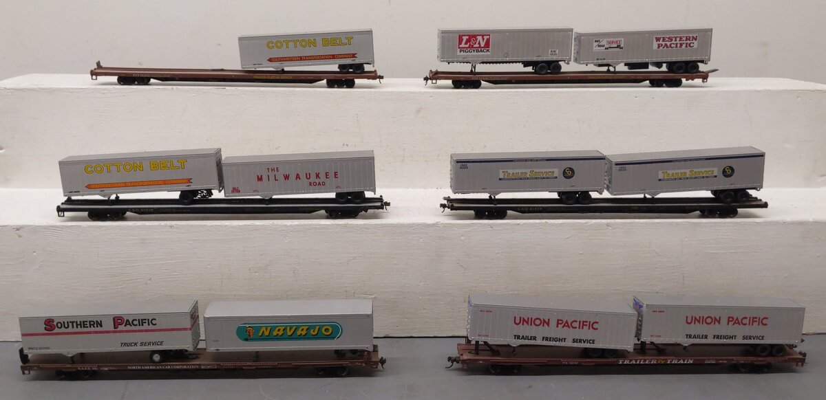 Athearn HO Flatcar Trailers with Trailer Loads [6] VG