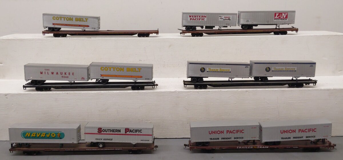 Athearn HO Flatcar Trailers with Trailer Loads [6] VG