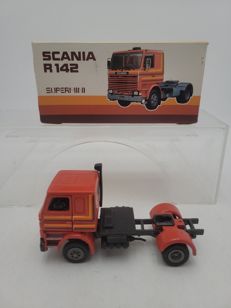 ARPRA Supermini R142 1:50 Scale Orange Semi Truck Die Cast Tractor Trailer VG/Box
