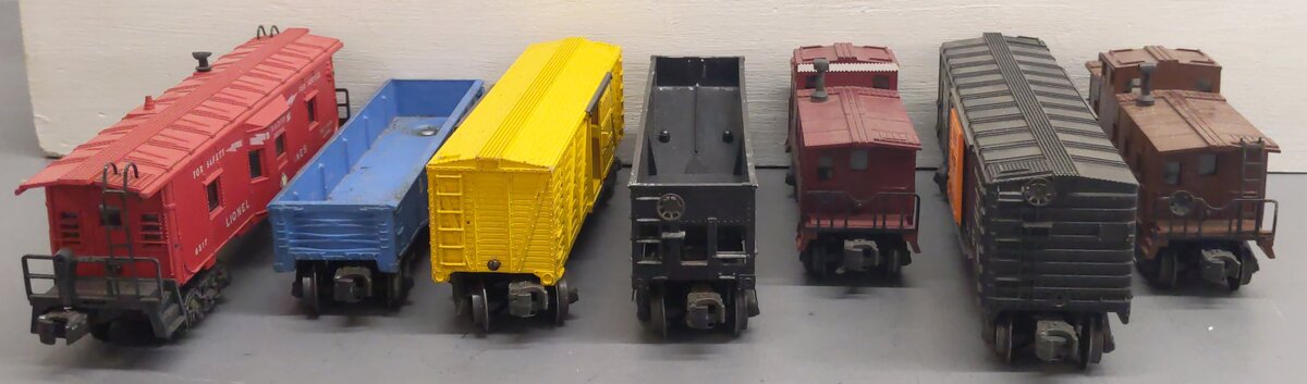 Lionel Vintage O Gauge Freight Cars #6457,25000,6517,6112,6357,6656,6464-425 [7] VG
