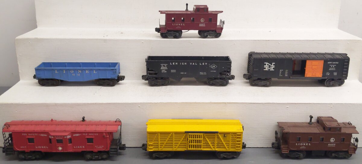 Lionel Vintage O Gauge Freight Cars #6457,25000,6517,6112,6357,6656,6464-425 [7] VG