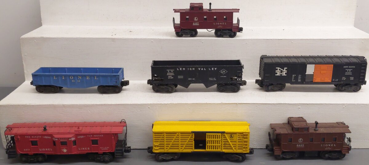Lionel Vintage O Gauge Freight Cars #6457,25000,6517,6112,6357,6656,6464-425 [7] VG