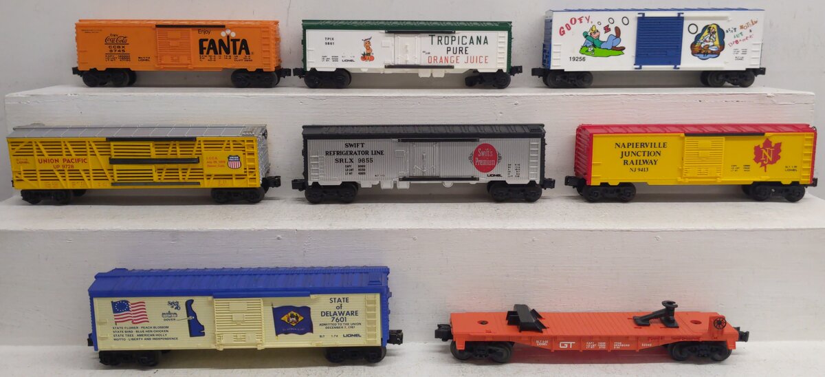 Lionel O Gauge Assorted Freight Cars [8] VG