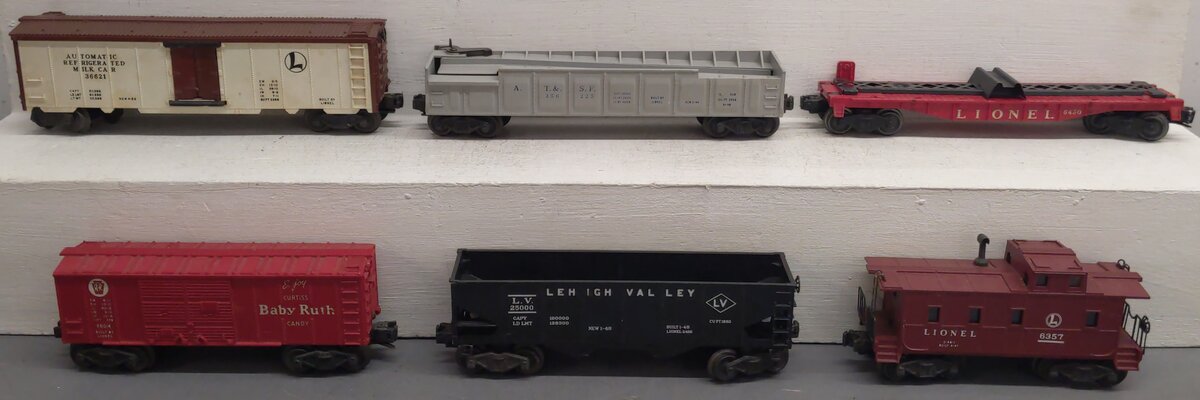 Lionel Vintage O Gauge Freight Cars #6430,6357,356225,3662,6456,X6014 [6] VG