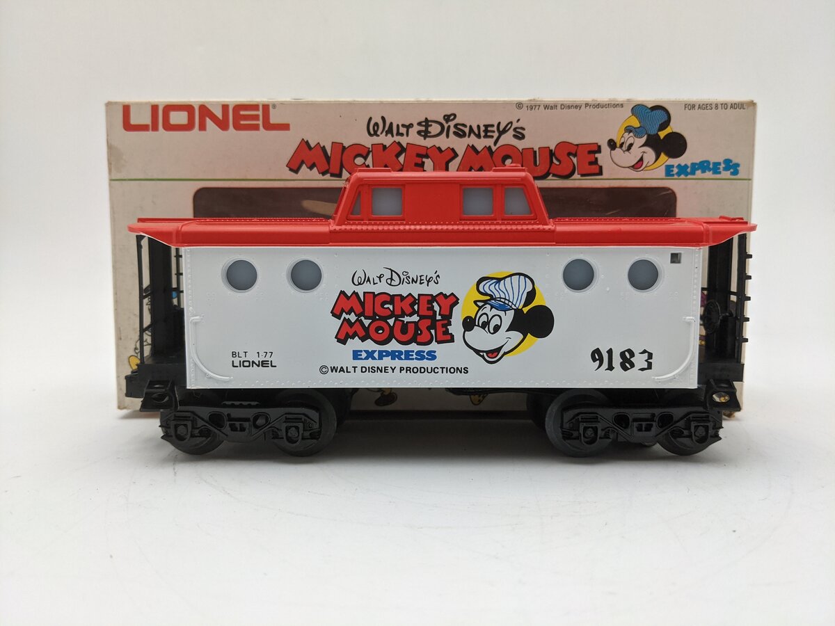 Lionel 6-9183 O Gauge Mickey Mouse Illuminated Caboose VG/Box